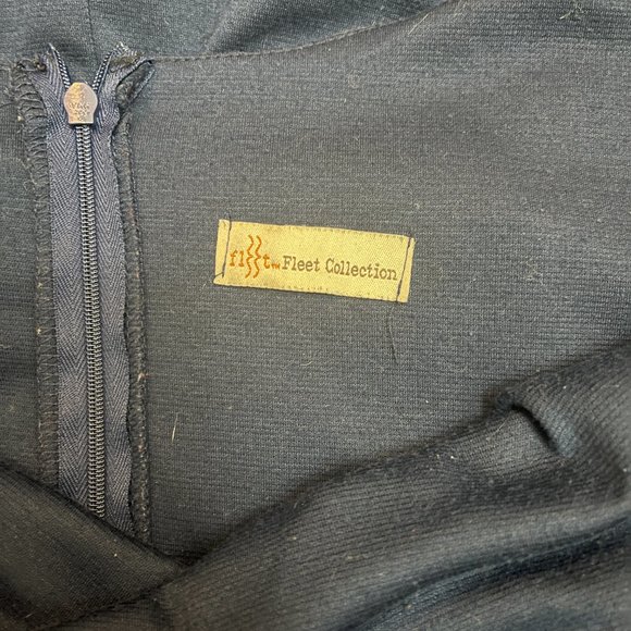 **SOLD** Navy Blue & White Lace Fit & Flare A-line Dress Pinup Retro sz Large - Picture 5 of 8